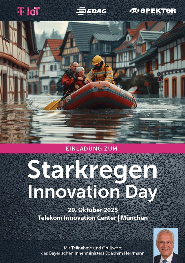 Ankündigung Starkregen Innovation Day mit Innenminister Joachim Herrmann